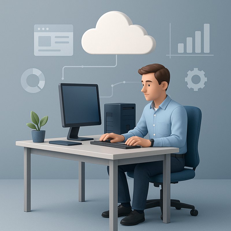 pyme tecnológica trabajando en entorno digital y nube sobria